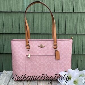 Coach Station Tote Bag In Signature Canvas Purse Powder Pink